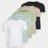 Pier One 5 Pack - T-Shirt Basic - White/Beige/Black 2 Pier One 5 Pack - T-Shirt Basic - White/Beige/Black -Pier One 0ad9552e06f244daa760b92b48f361e0