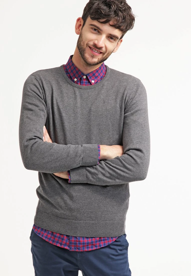 Pier One Basic Crewneck - Trui - Dark Grey Melange 3 Pier One Basic Crewneck - Trui - Dark Grey Melange