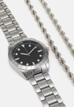 Pier One Set - Ketting - Silver-Coloured/Black -Pier One 83102eb3ab884b968ea711d6d380bde6