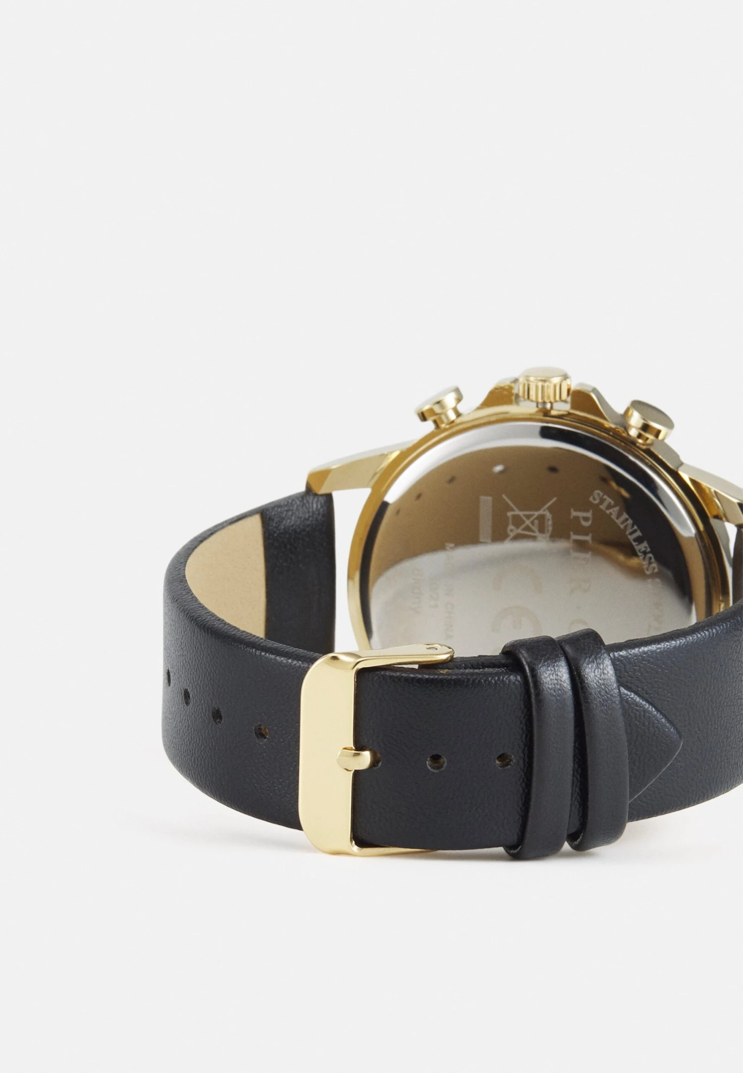 Pier One Unisex - Chronograaf - Black/Gold-Coloured 4 Pier One Unisex - Chronograaf - Black/Gold-Coloured - Afbeelding 2