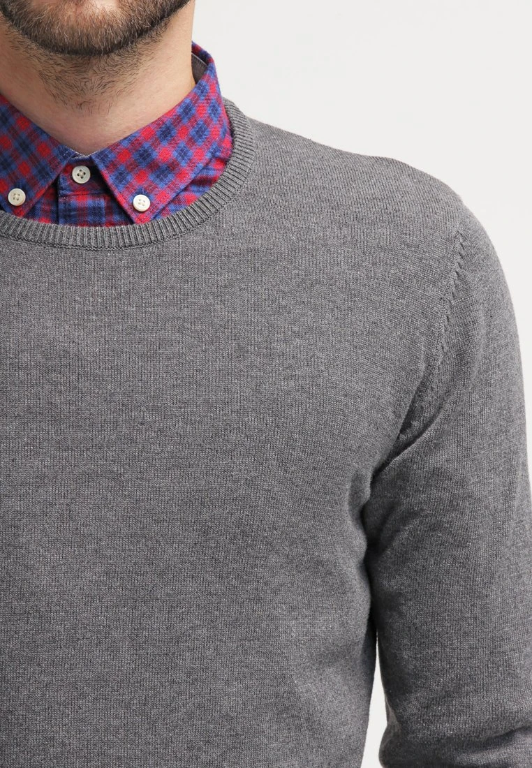 Pier One Basic Crewneck - Trui - Dark Grey Melange 6 Pier One Basic Crewneck - Trui - Dark Grey Melange - Afbeelding 4